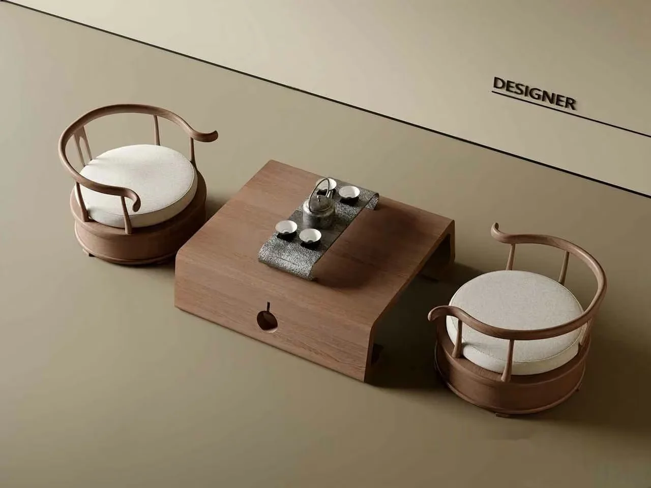 Modern Tea Set 3D Model – 8398 – VRAY Render