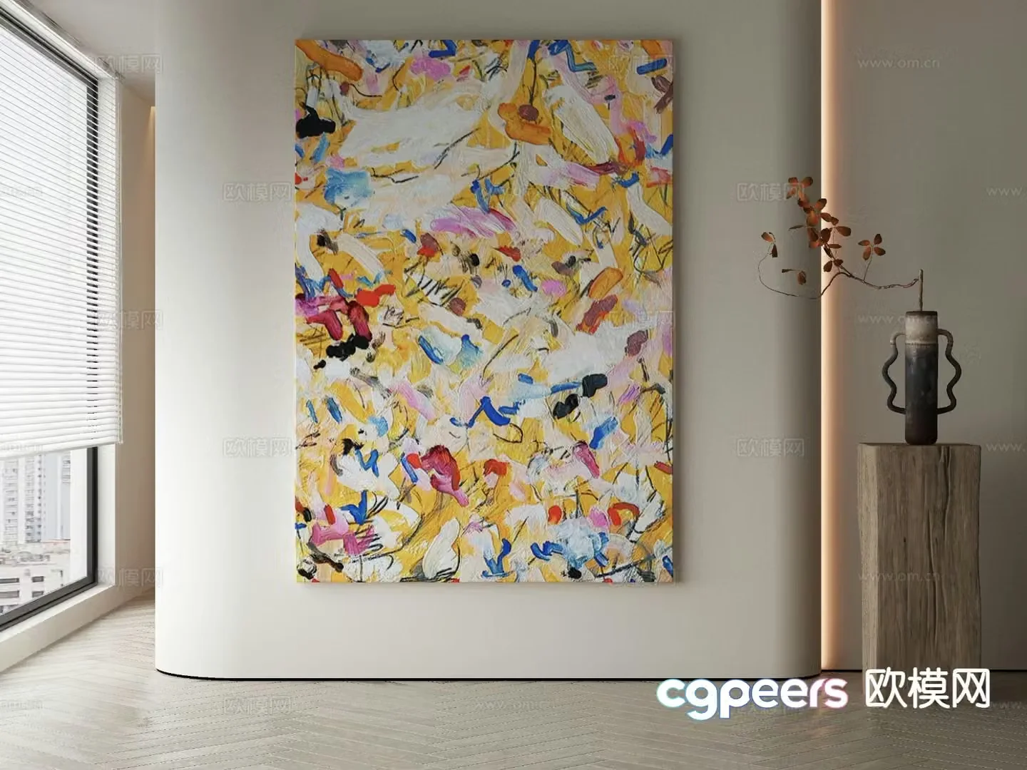 Modern decorative painting abstract oil painting 3d model