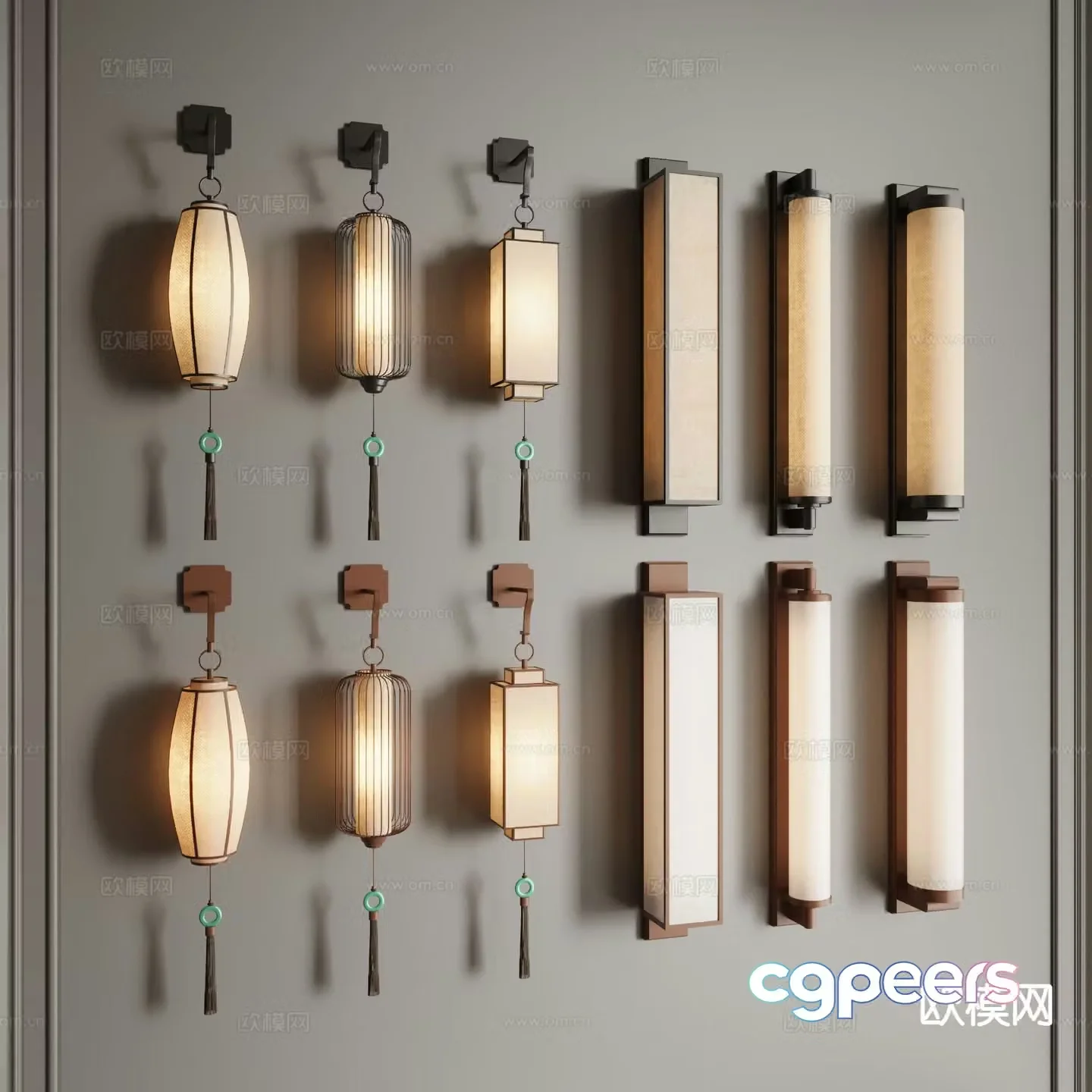 New Chinese style wall lamp long wall lamp tassel wall lamp 3d model