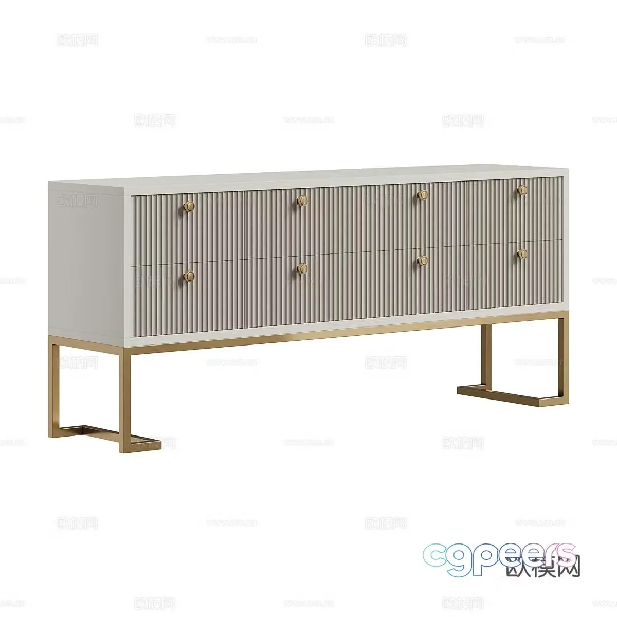 Light luxury TV cabinet 3D model