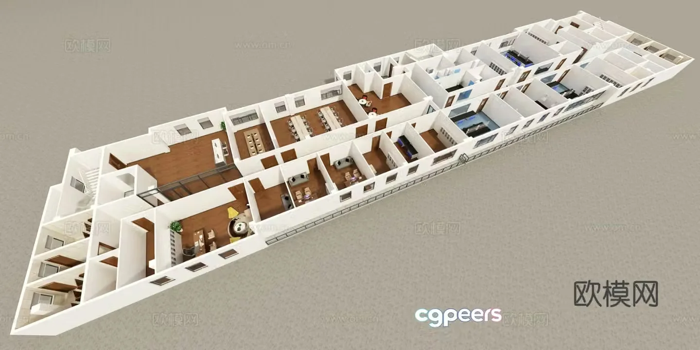 Modern laboratory aerial view 3d model