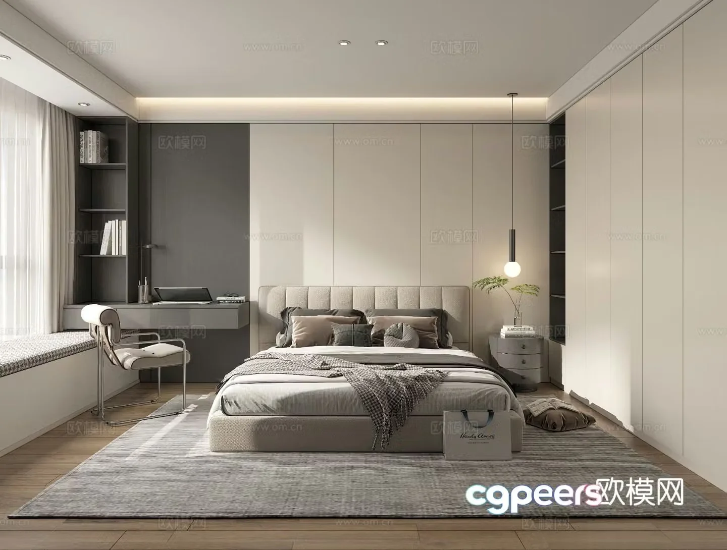 Modern bedroom master bedroom 3d model
