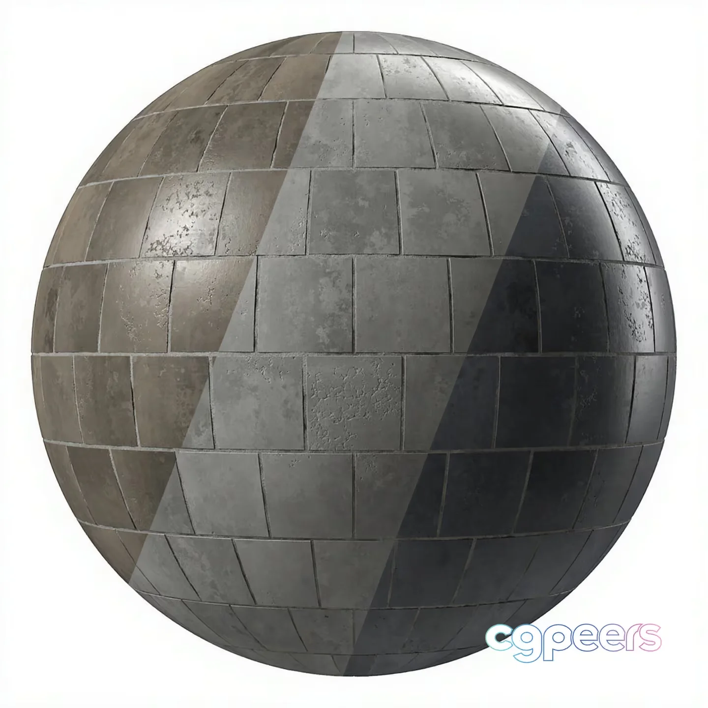 A 3D Sphere With A Brick Pattern 3D Model – 16483 – CORONA Render