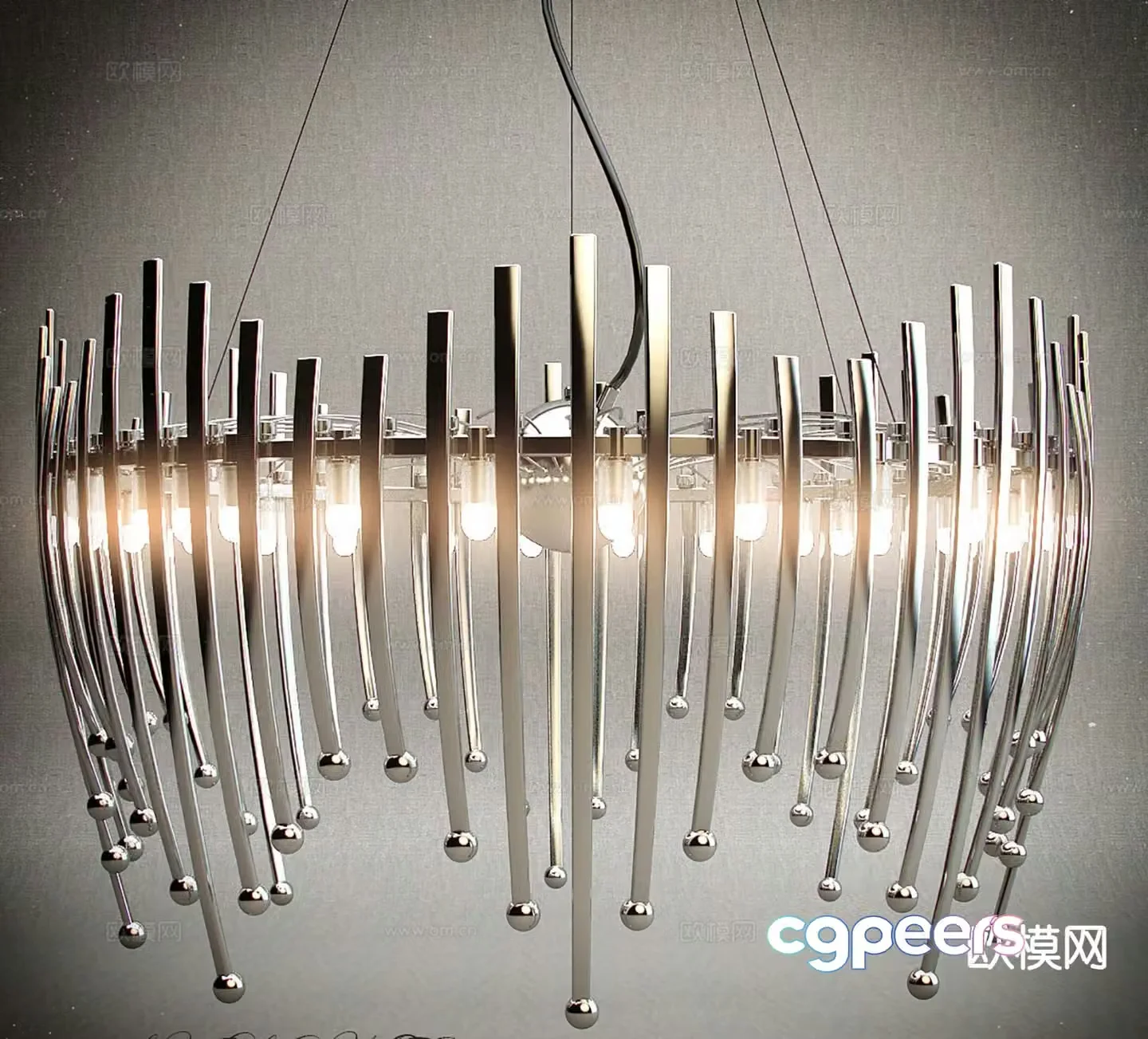 Light luxury chandelier hall chandelier 3d model