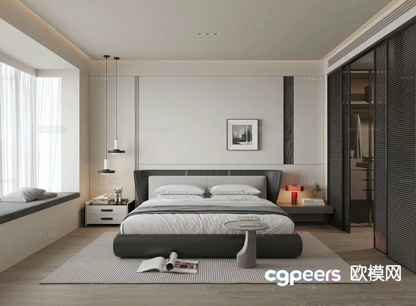 Modern bedroom master bedroom 3d model
