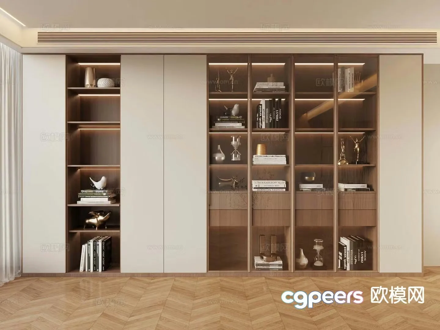 Modern bookcase 3d model