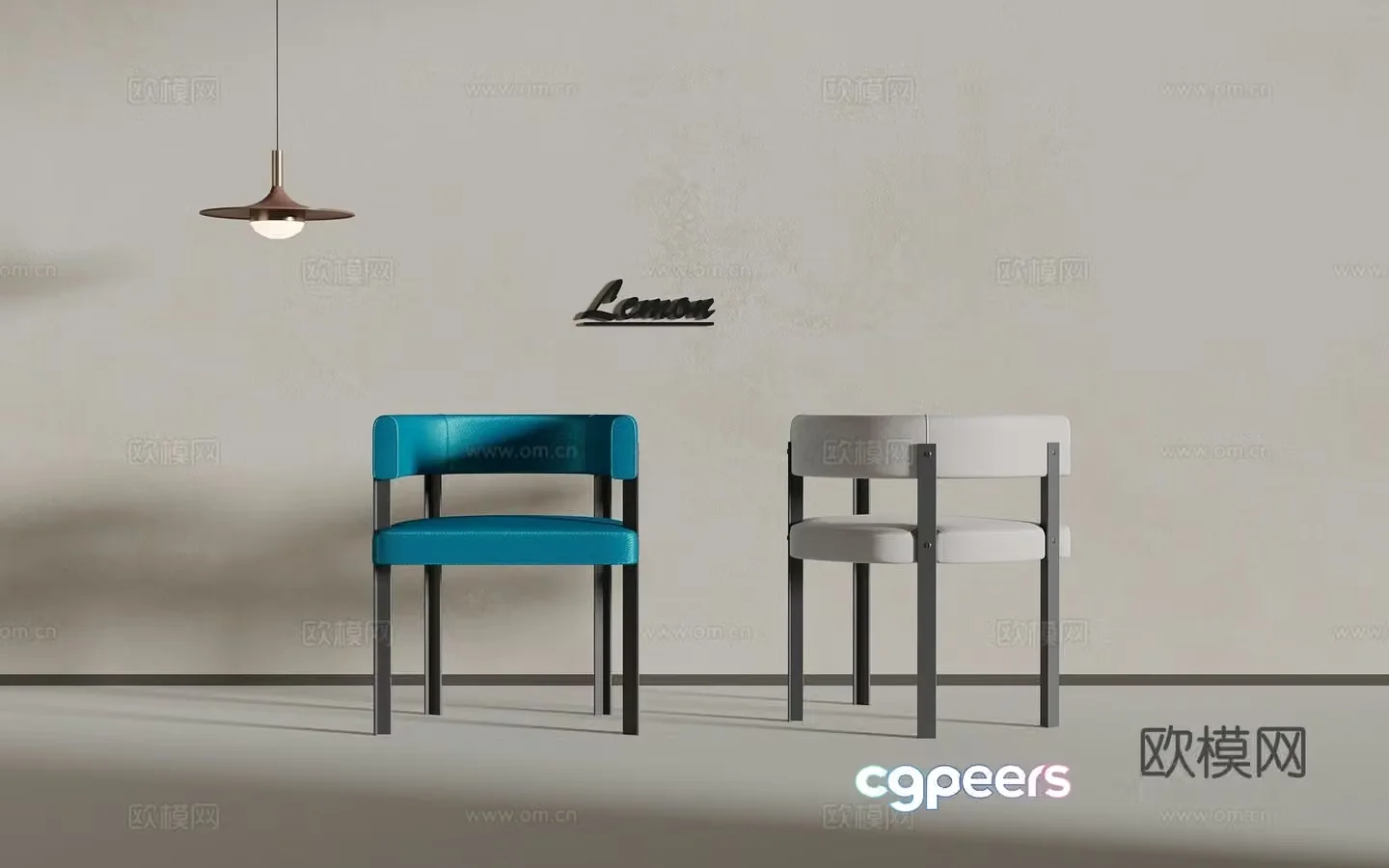 Light luxury single chair 3D model