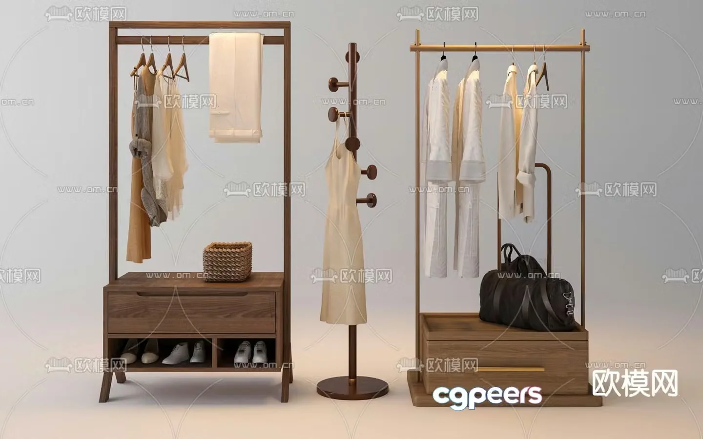 Middle-aged windbreaker hanger 3d model