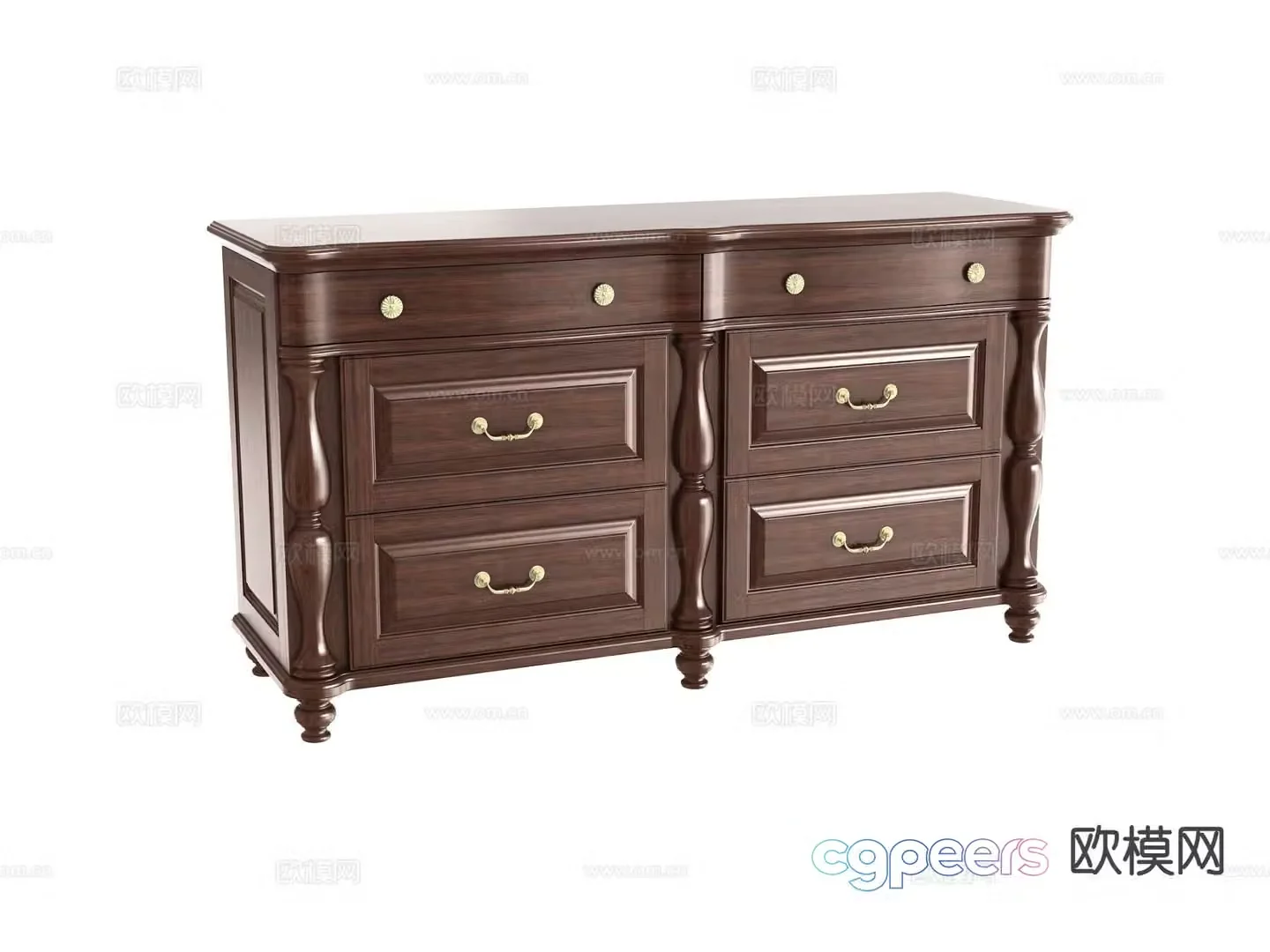 American chest of drawers 3D model