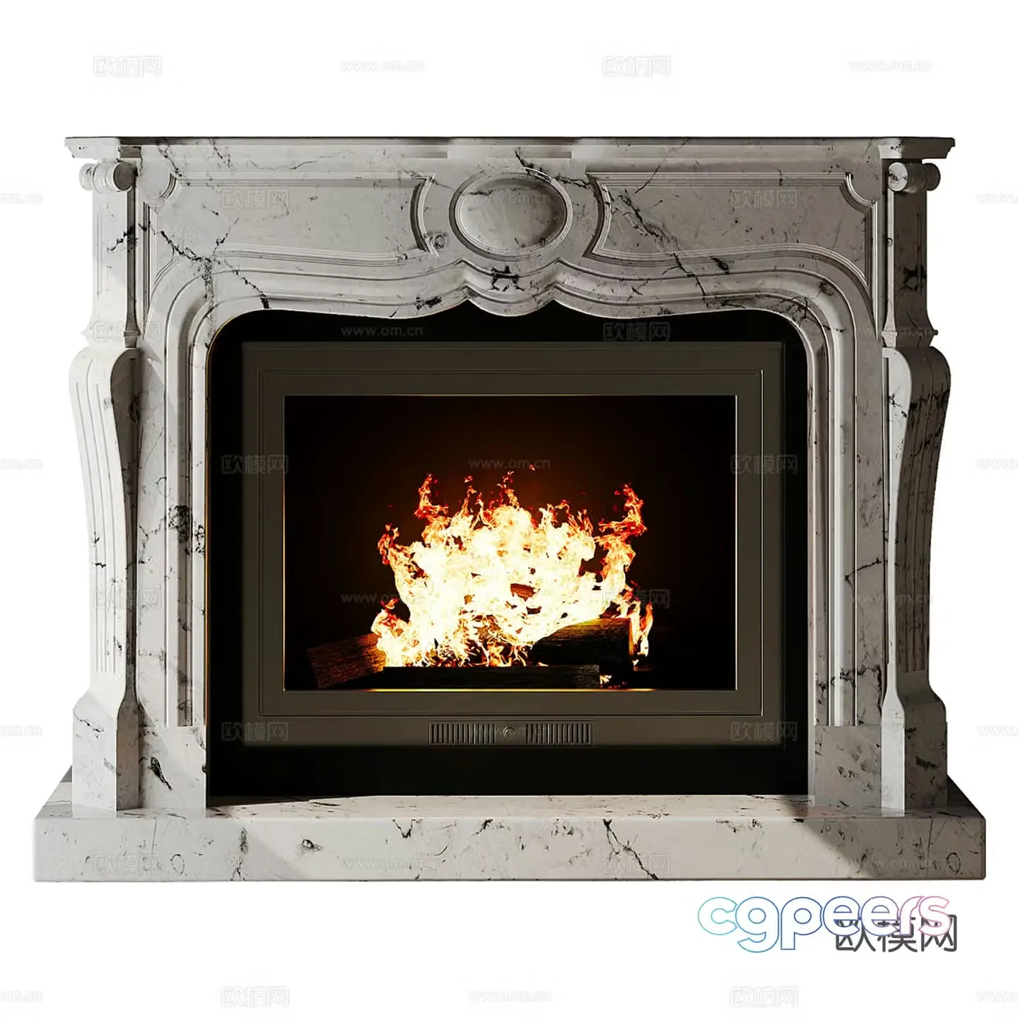 European fireplace 3d model