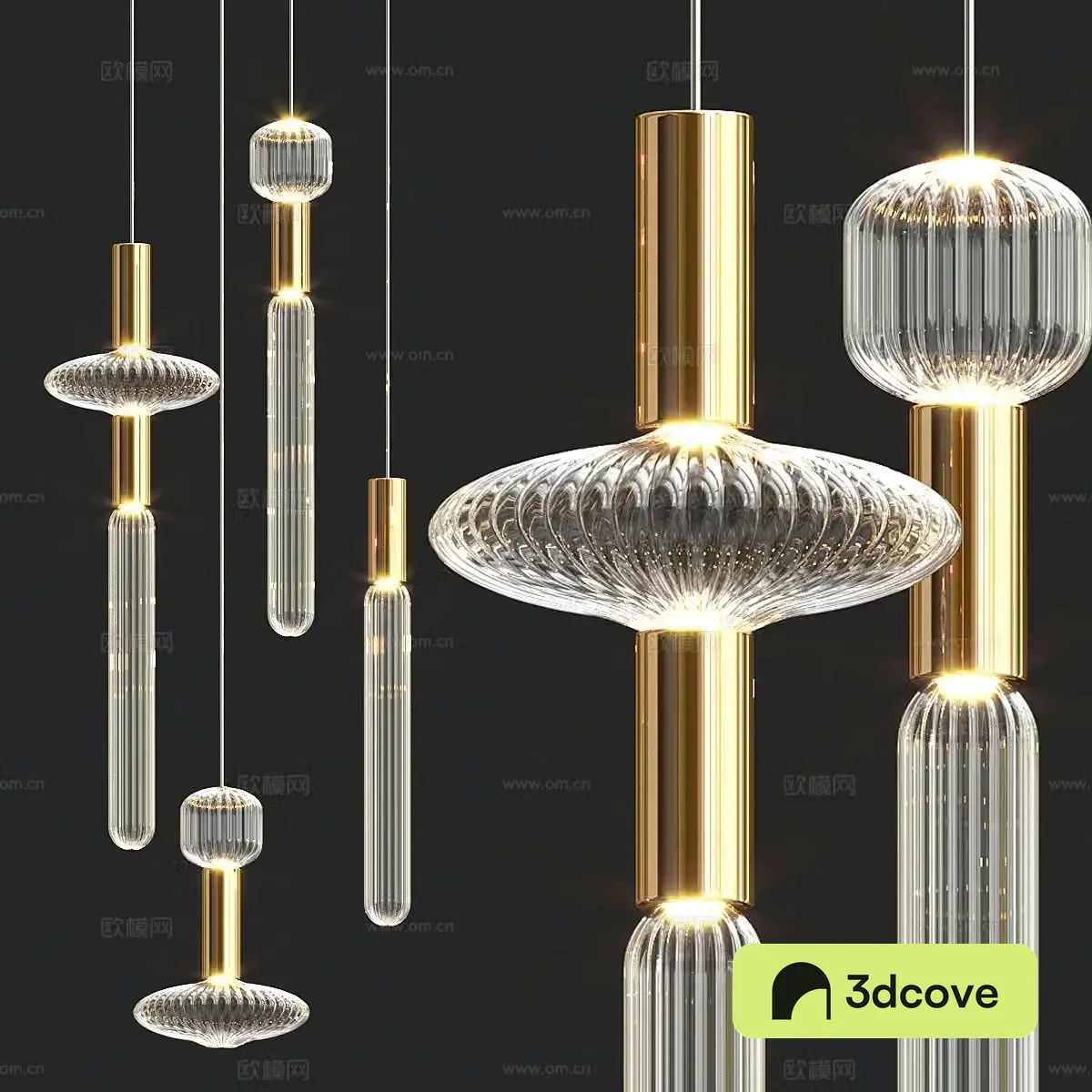 Light luxury glass chandelier