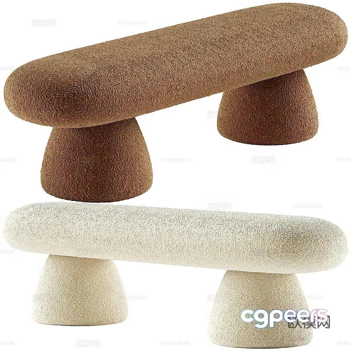 Creamy Bed 3D Model