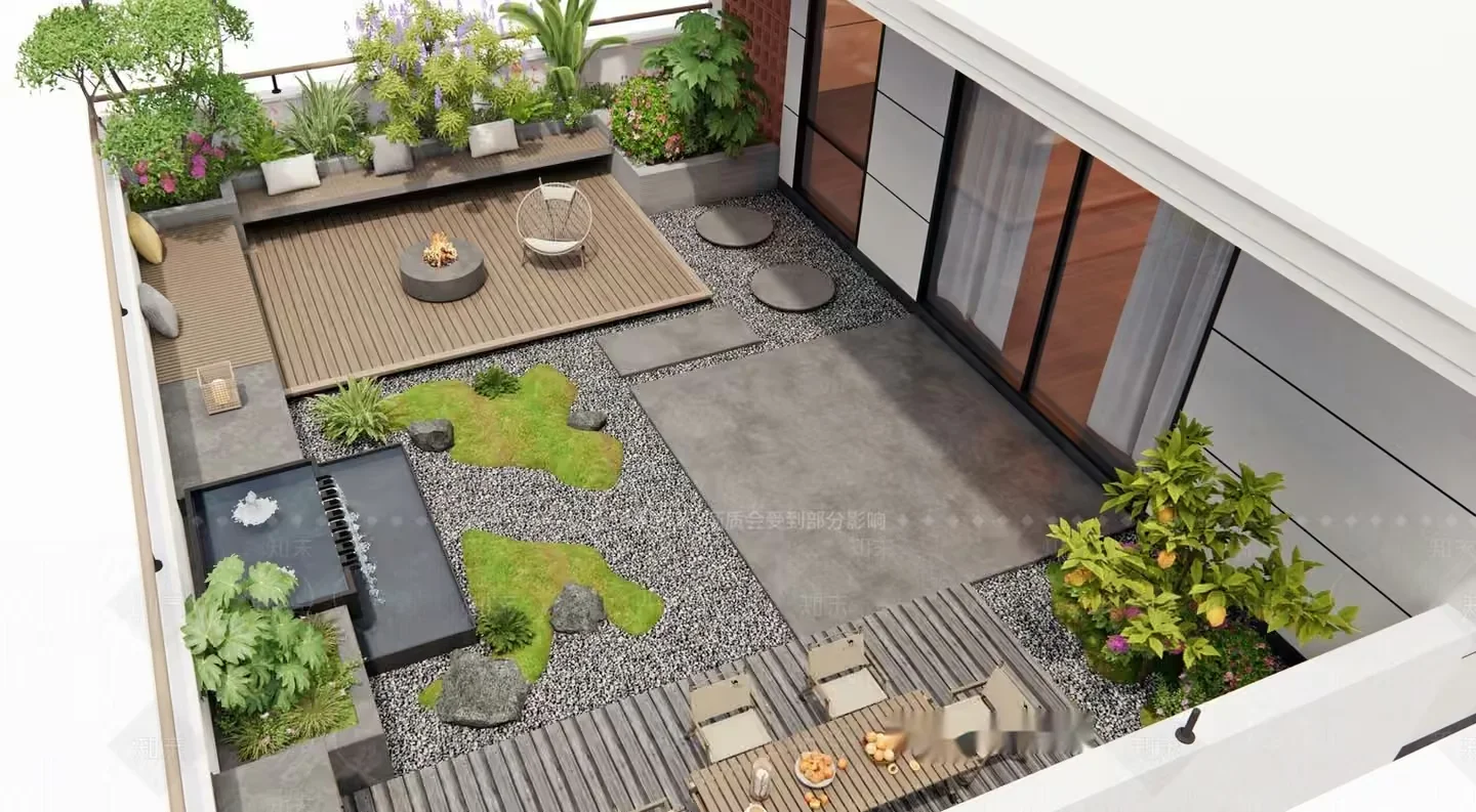 Modern Outdoor Patio 3D Model – 19071 – VRAY Render