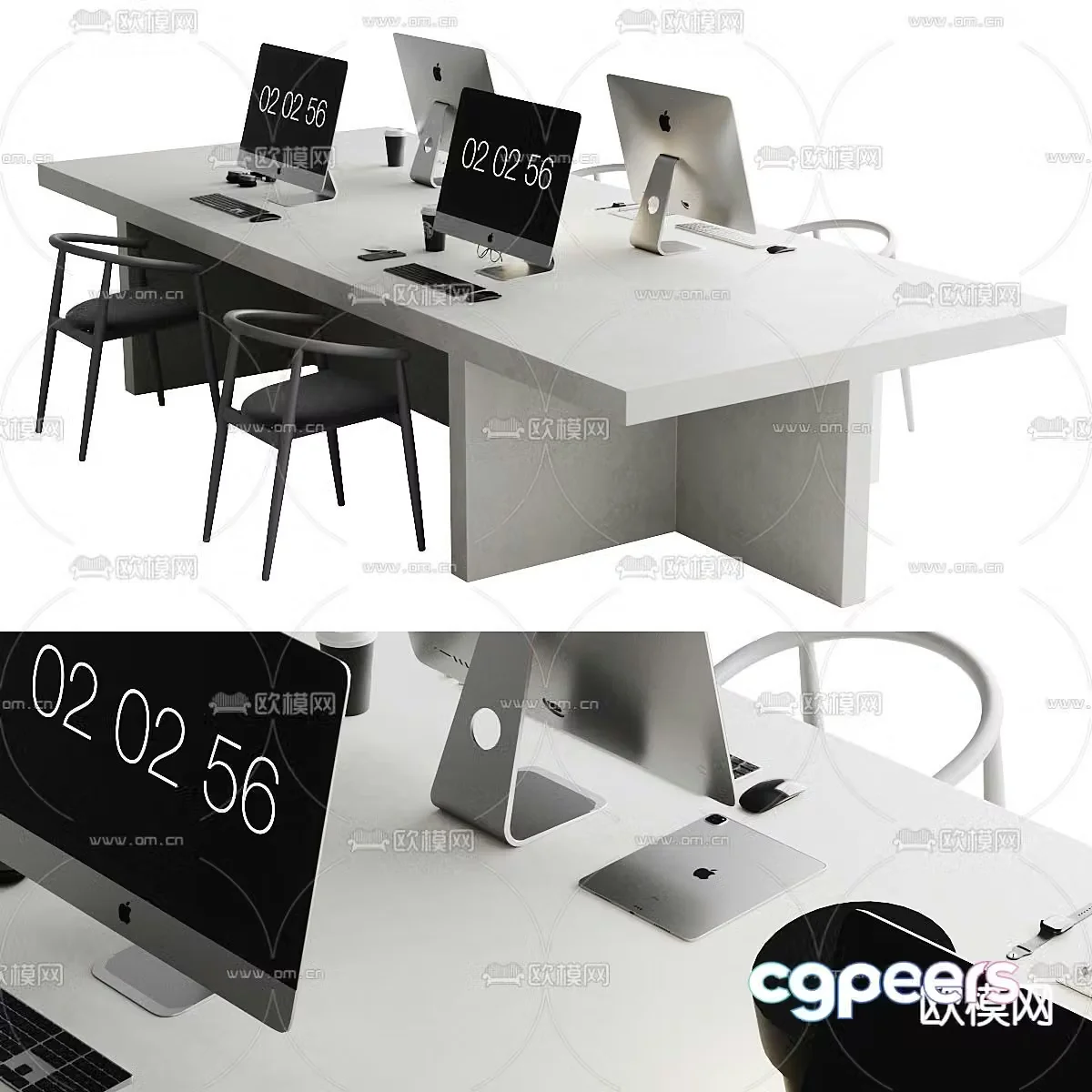 Card space desk workstation 3D model