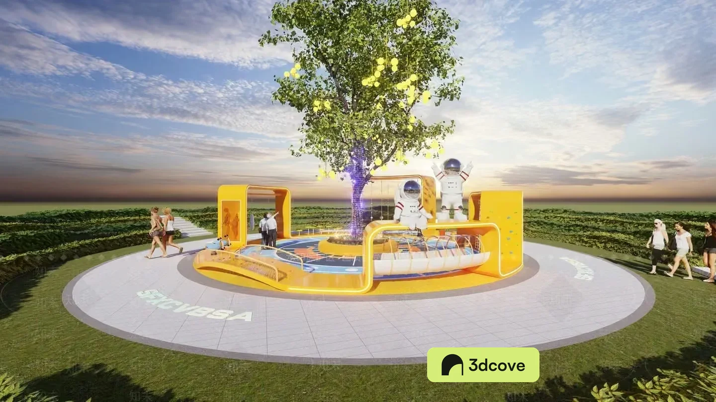 The Main Subject Is A Futuristic Playground