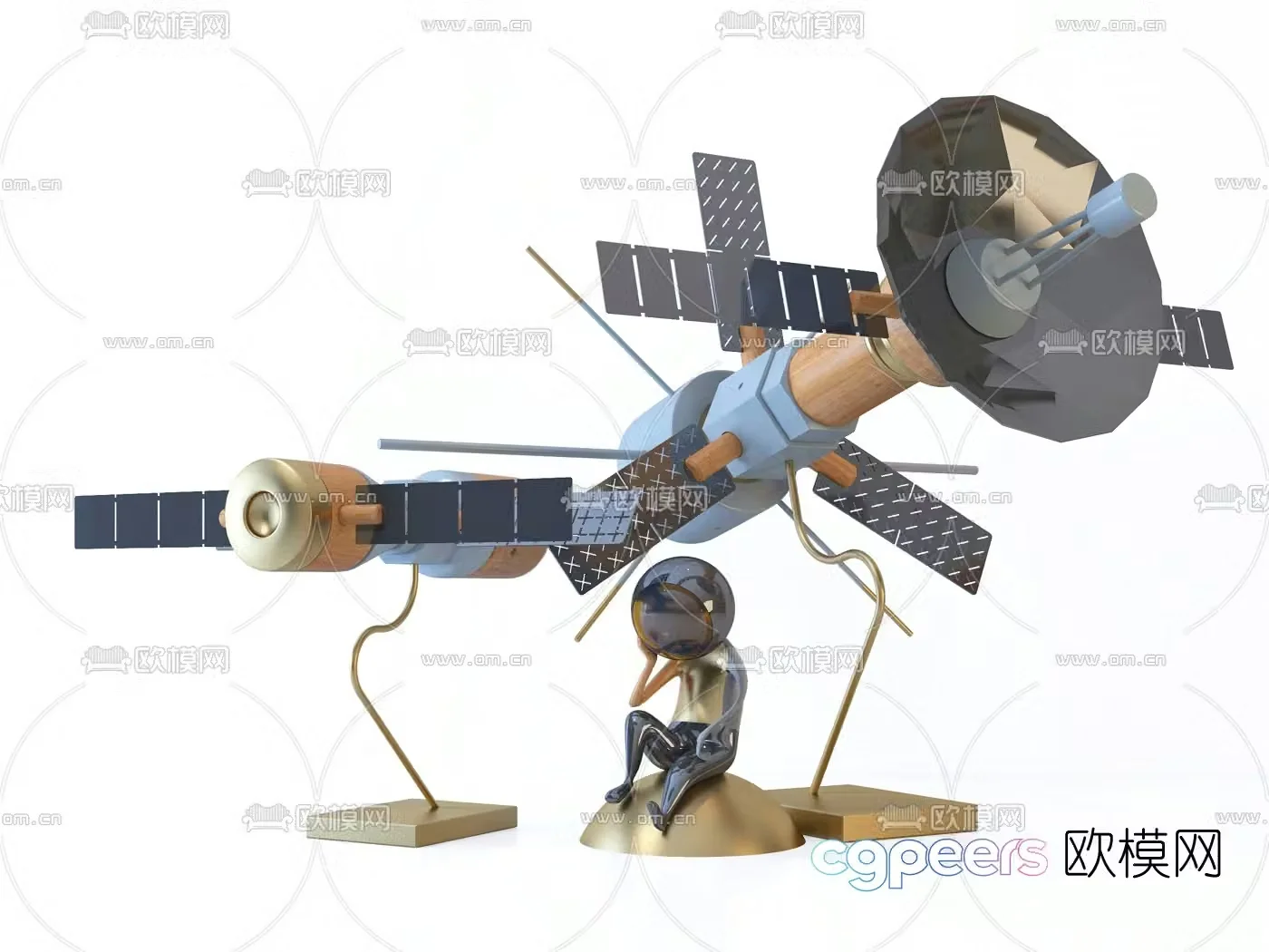 Modern space satellite toy 3d model