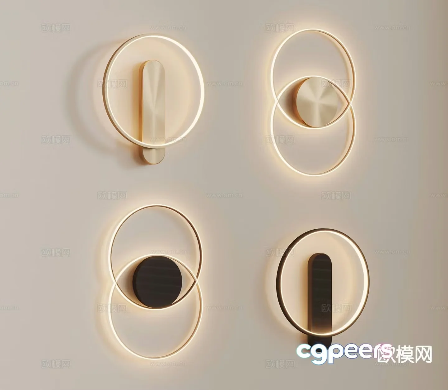Light luxury wall lamp bedside wall lamp round wall lamp 3D model