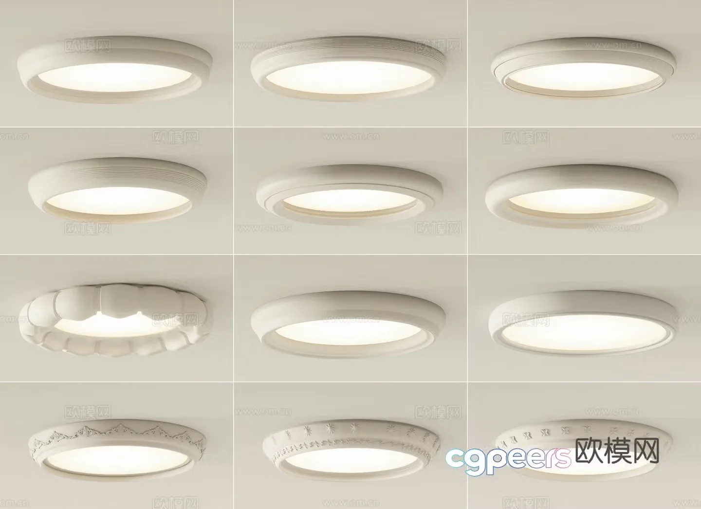 Cream style ceiling lamp decorative lamp artistic lamp 3d model