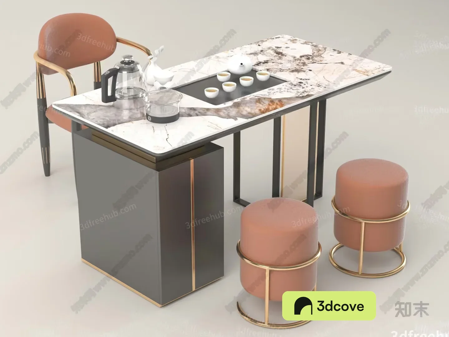A Modern Table And Chairs Set