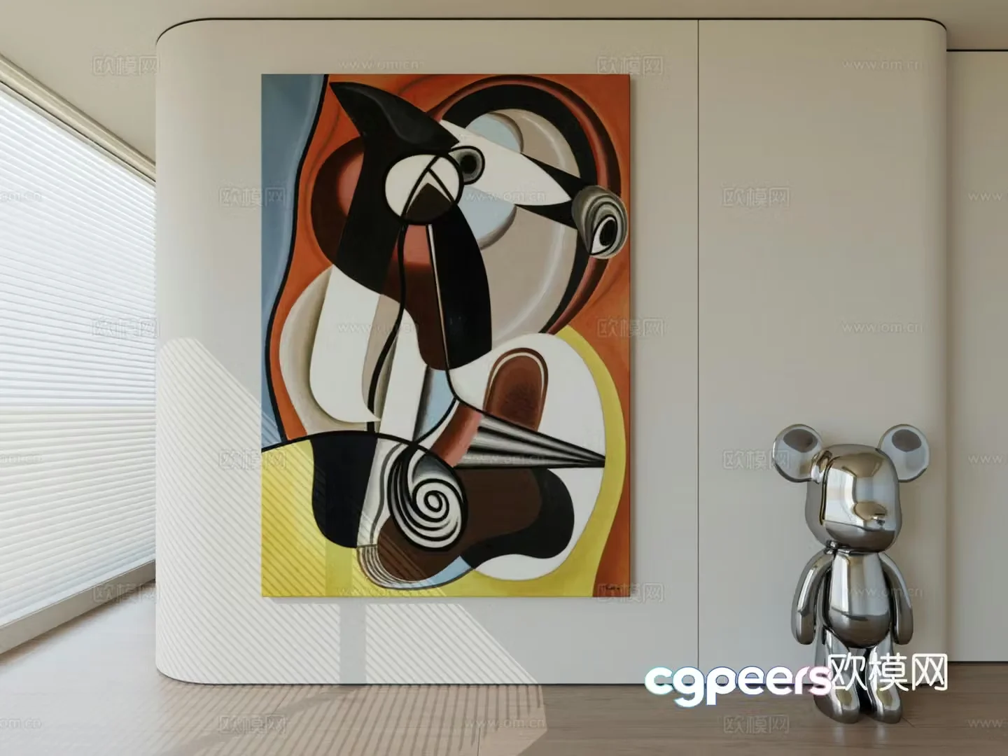 Modern minimalist hanging painting abstract art hanging painting 3d model