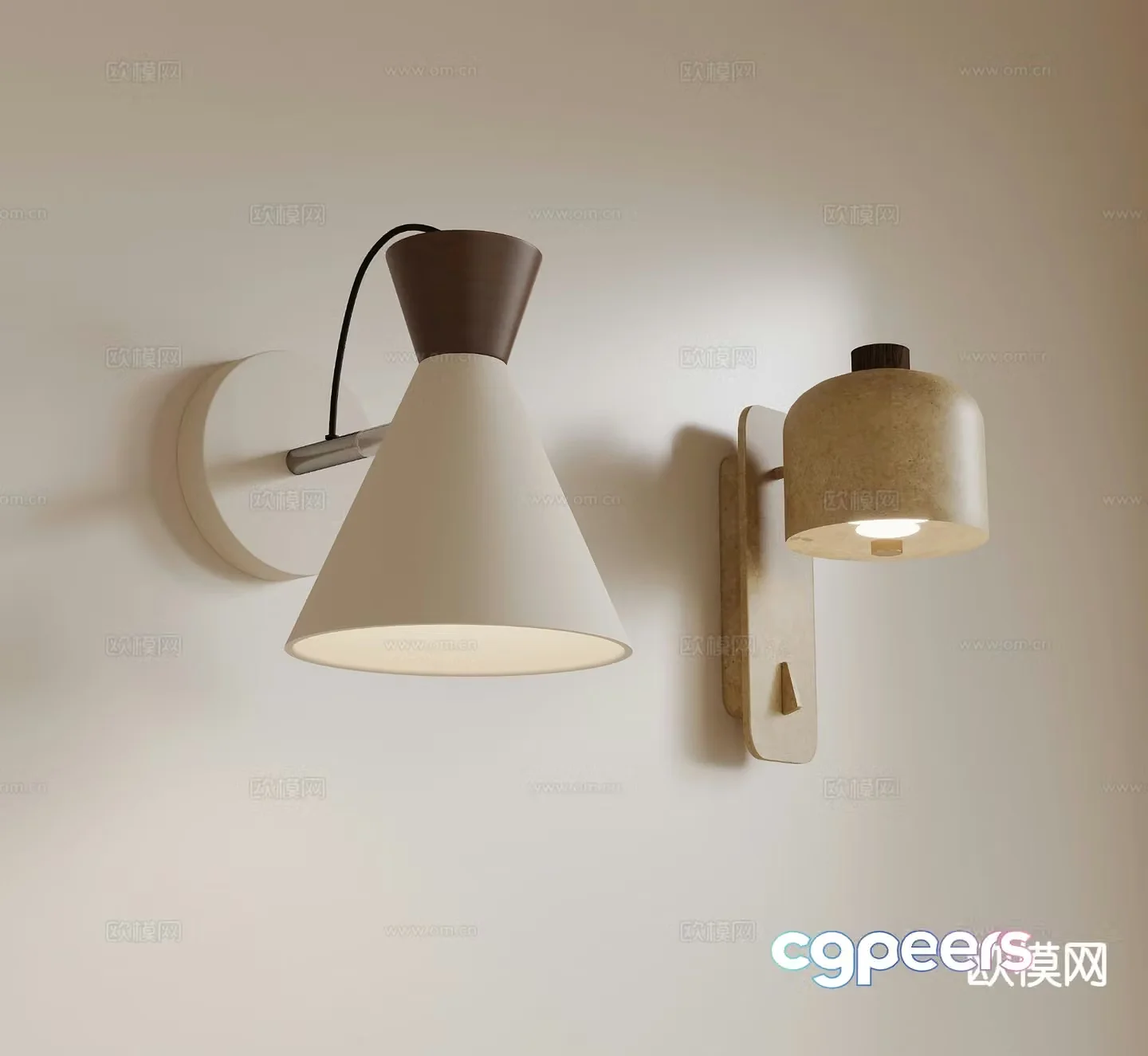 Wabi-sabi wall lamp creative wall lamp 3d model