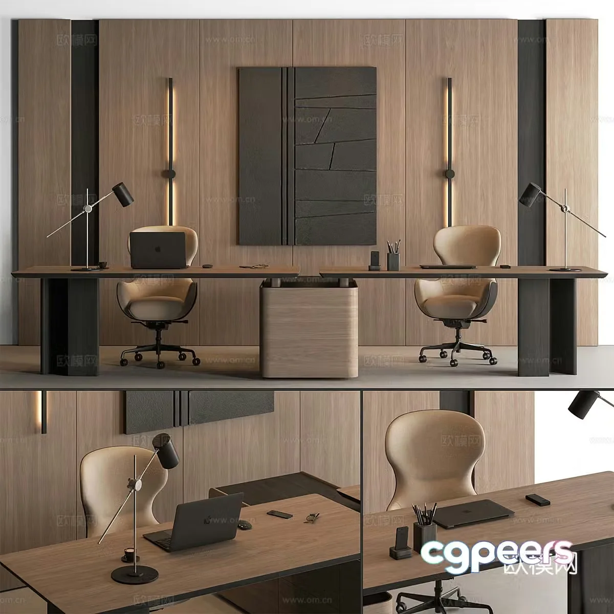 Modern desk 3d model