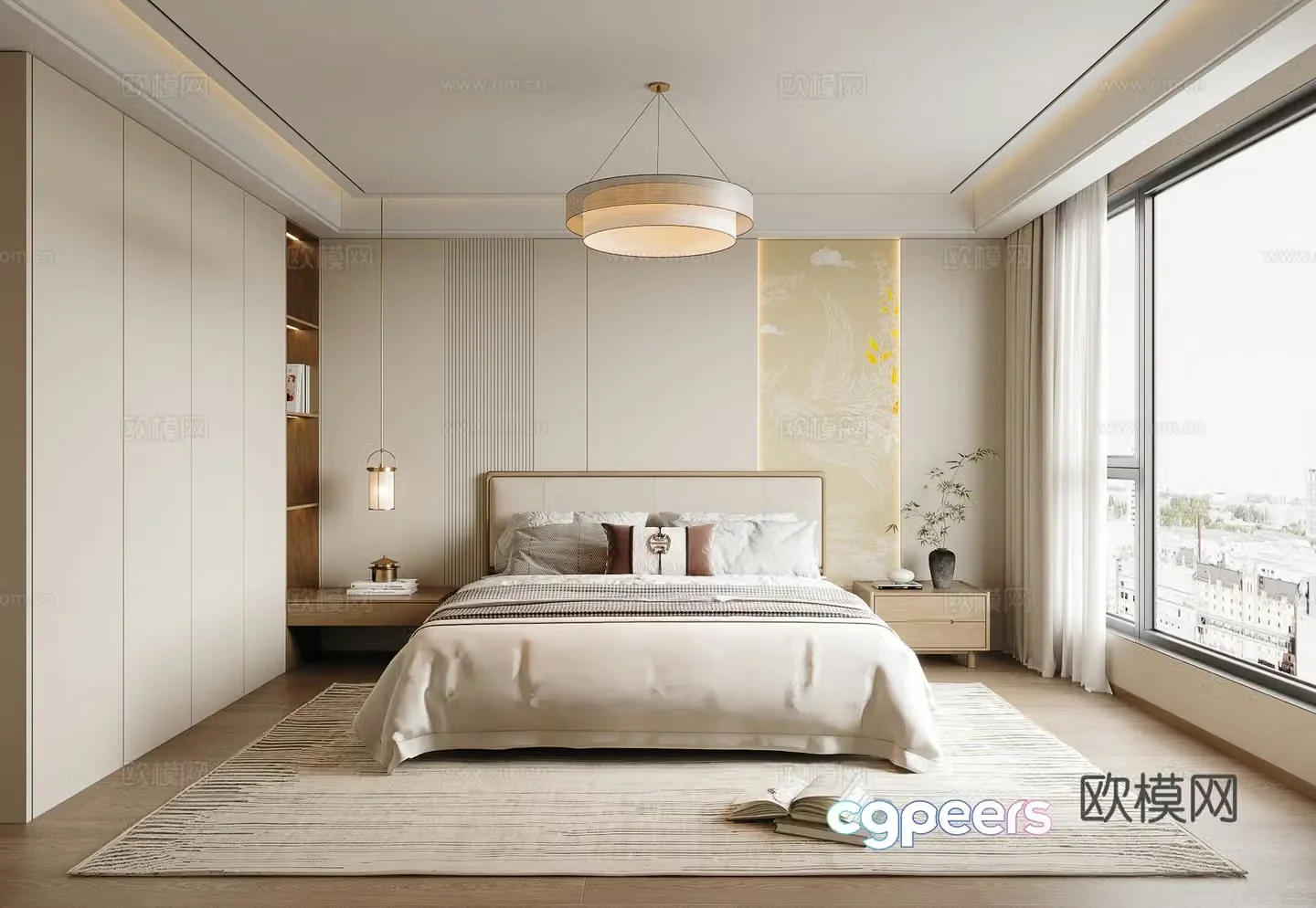 New Chinese style bedroom master bedroom 3D model