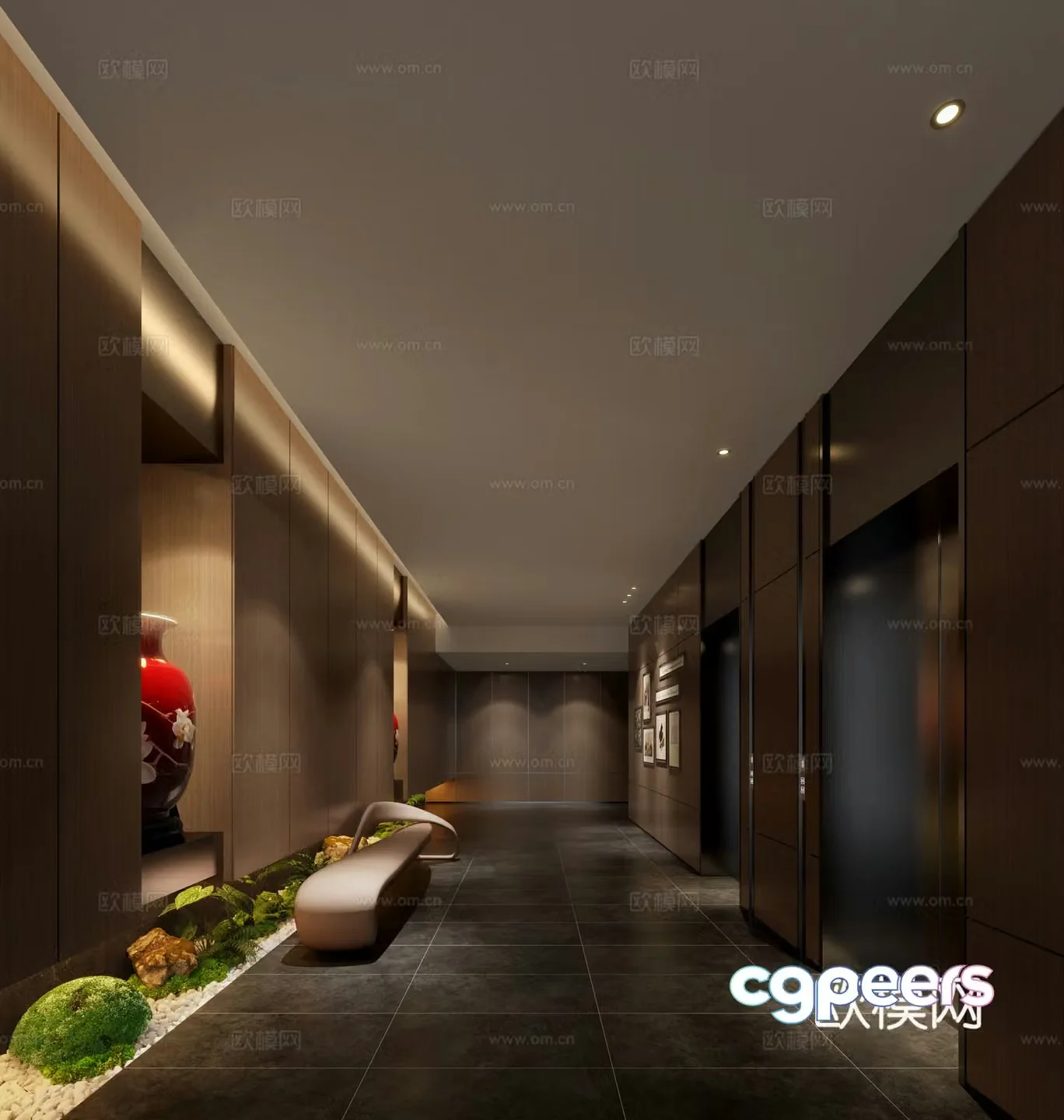 Modern hotel elevator hall club elevator hall elevator hall elevator hall aisle elevator elevator hall 3d model