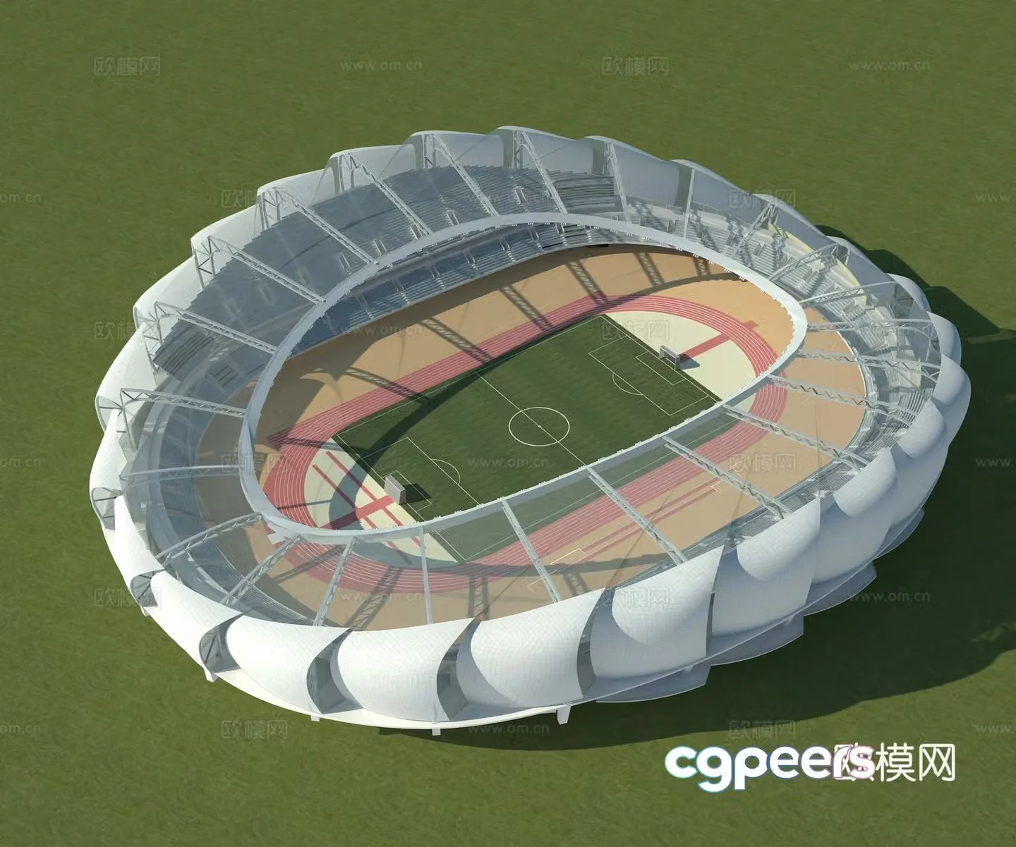 Stadium Football Field 3D Model