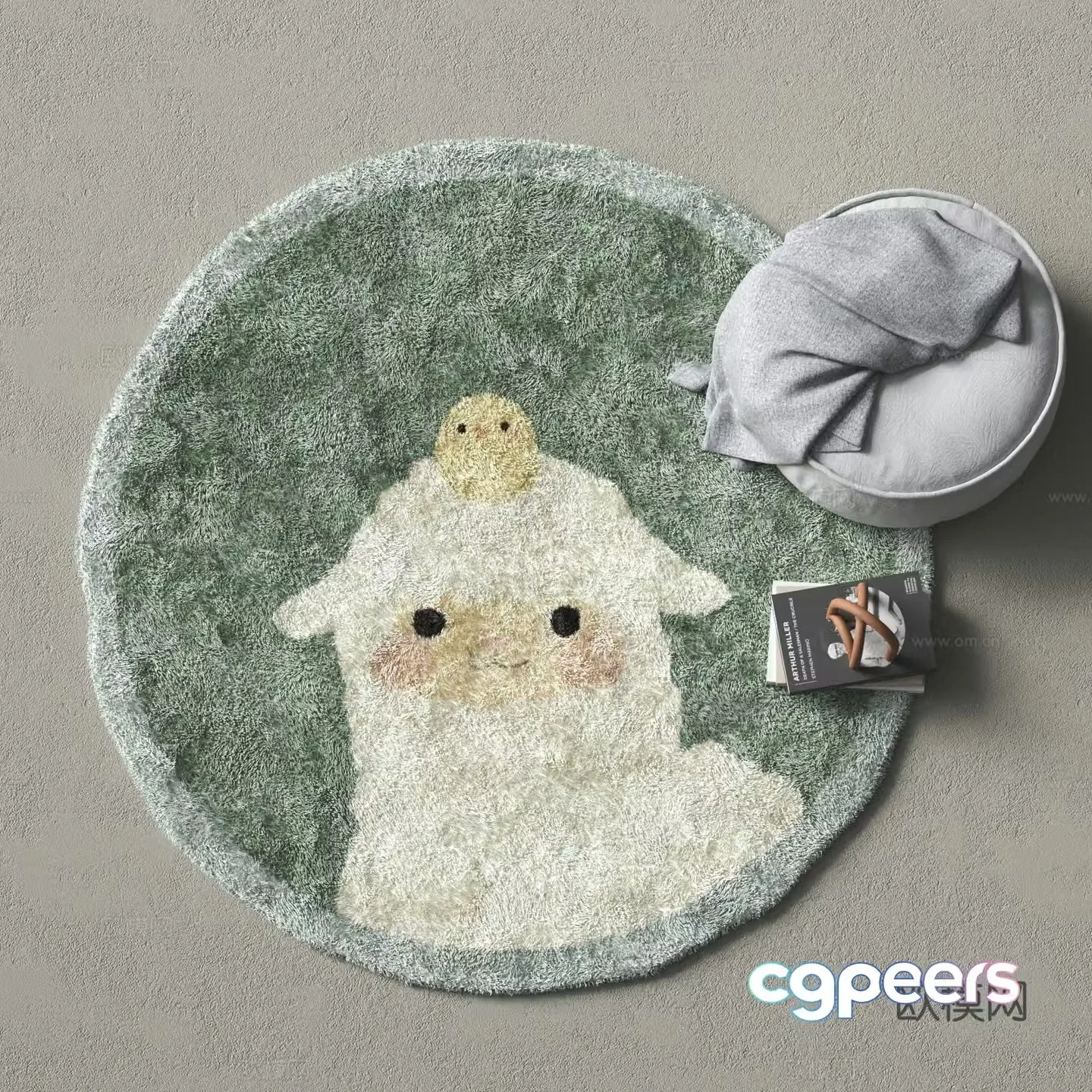 Modern round rug children’s rug 3d model