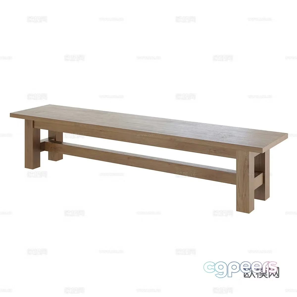 stool bench wooden stool 3d model