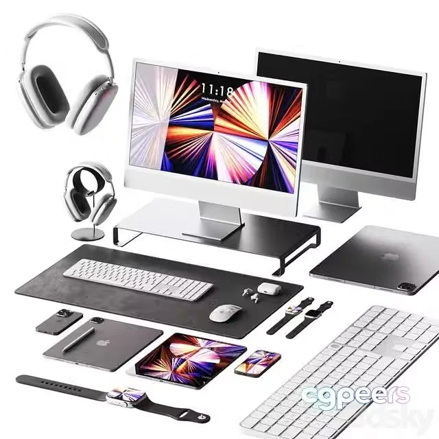 3ds Max Free – Set of Apple equipment 2