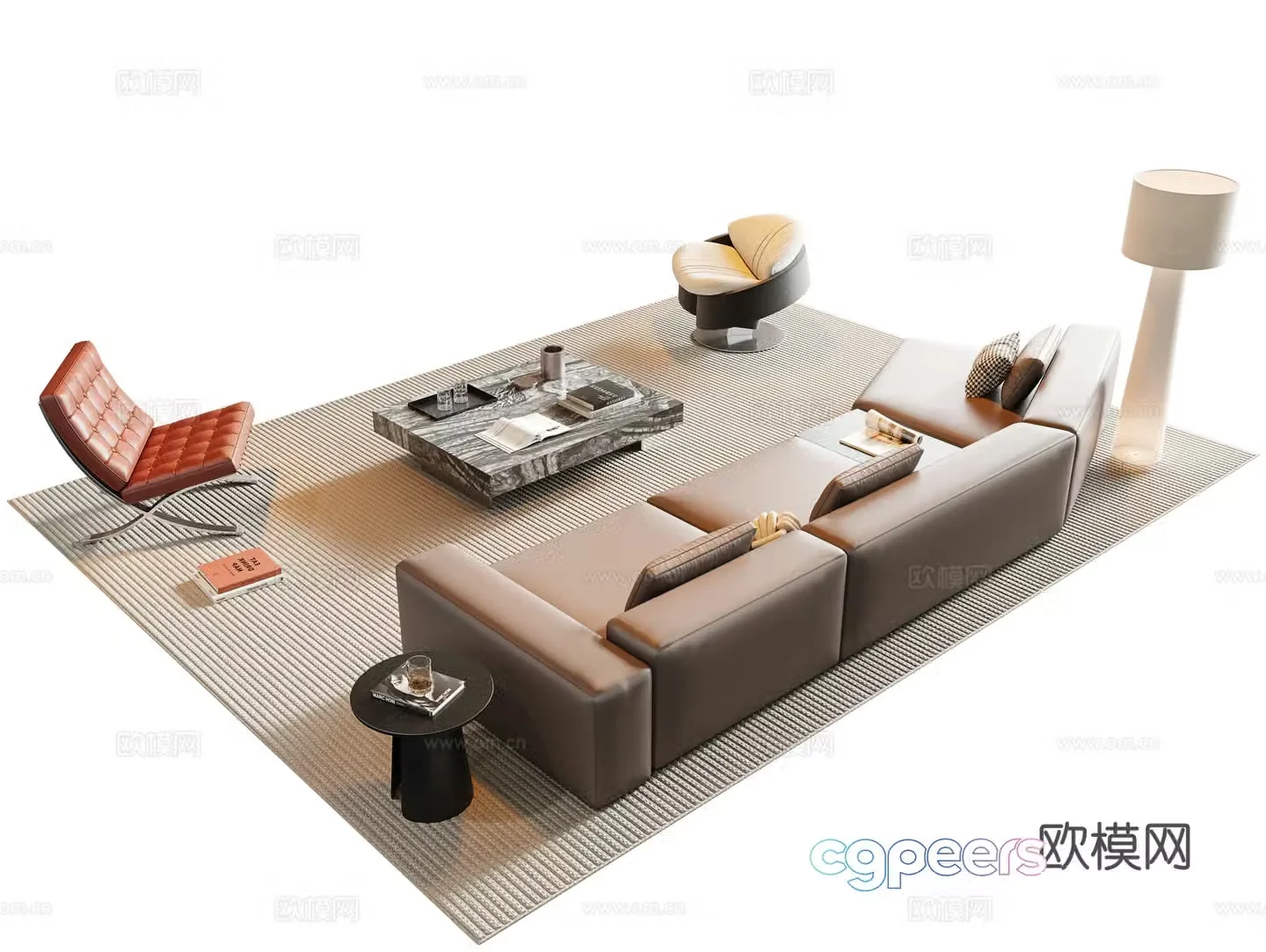 Italian sectional sofa 3d model