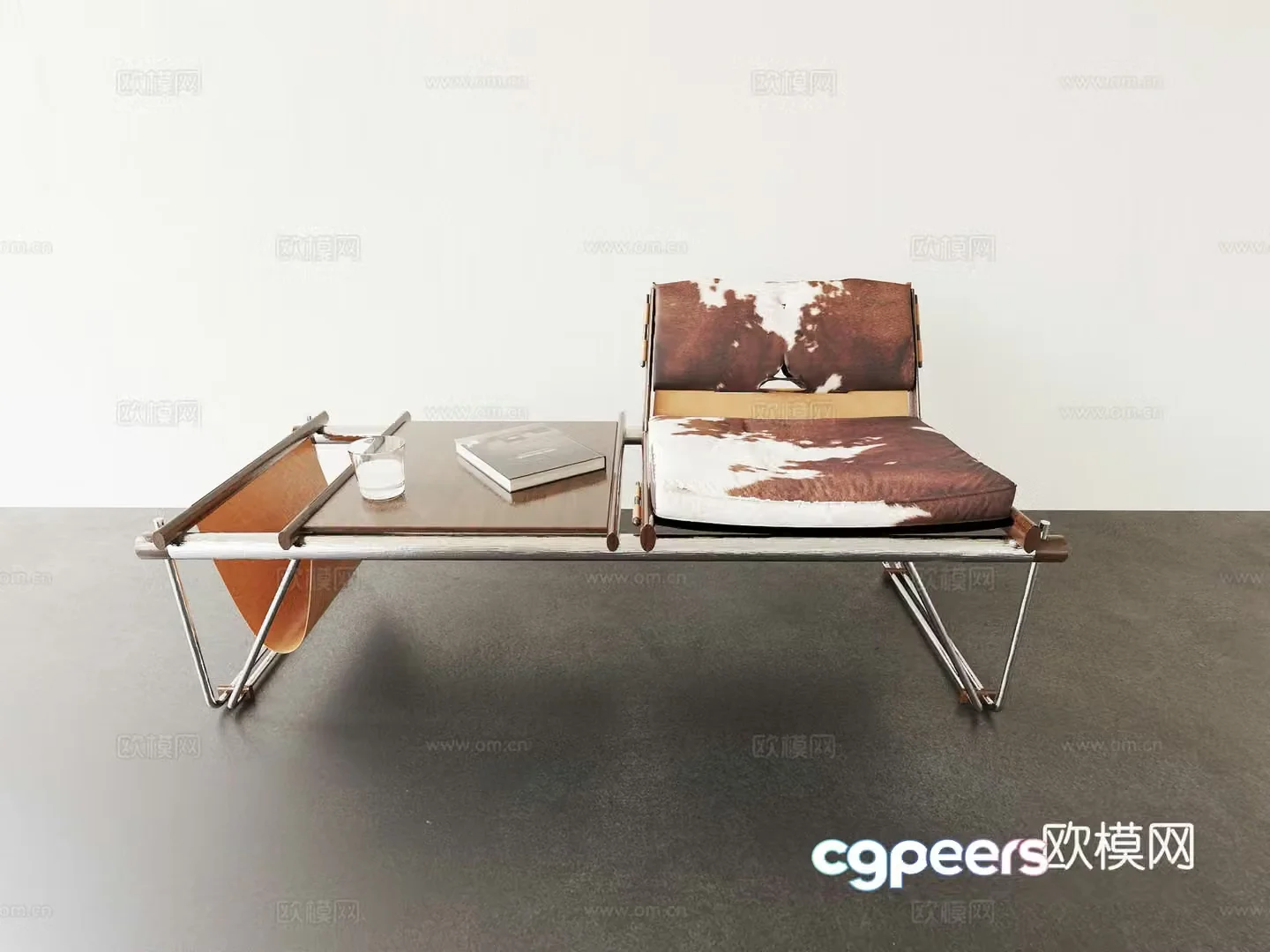 Stool Stool Bench Cowhide Bench 3D Model