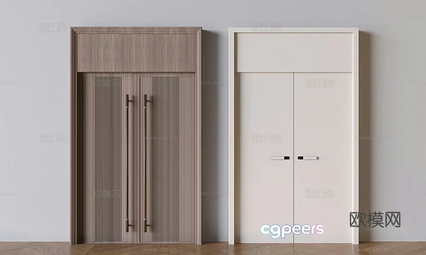 Modern double door double door 3d model