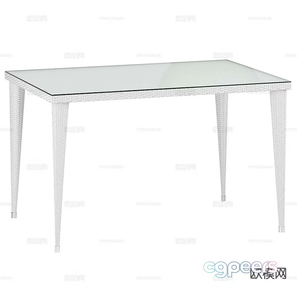 Minimalist dining table glass dining table 3d model