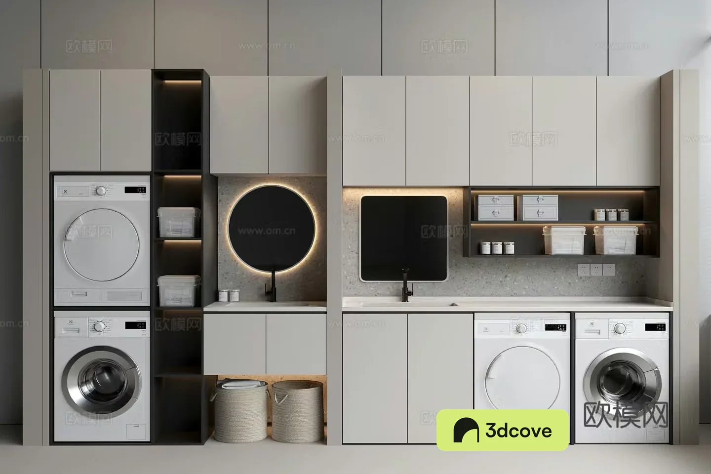 Washing machine combination cabinet drum washing machine washing and drying machine bathroom mirror washbasin faucet