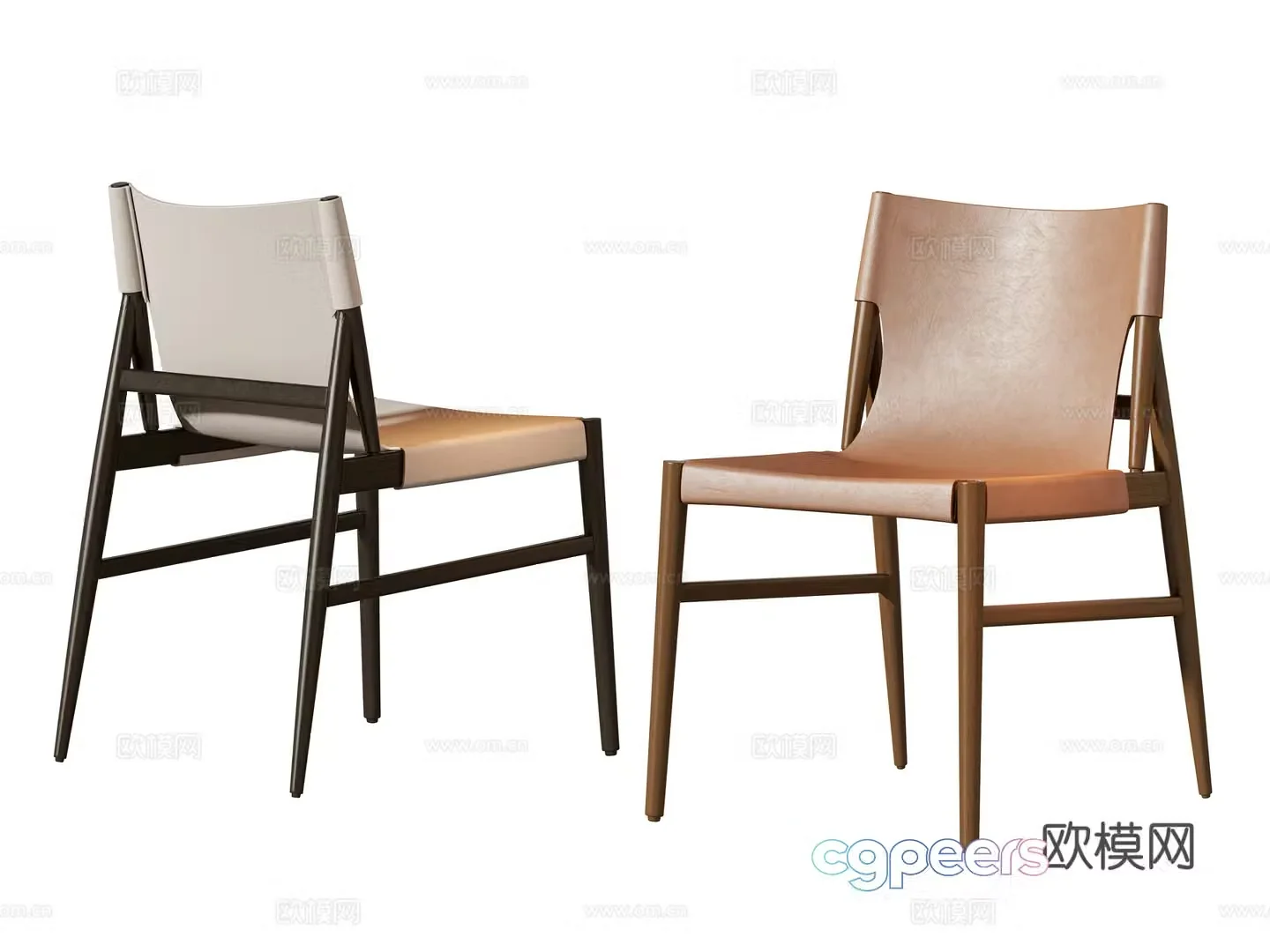 Modern single chair dining chair 3d model