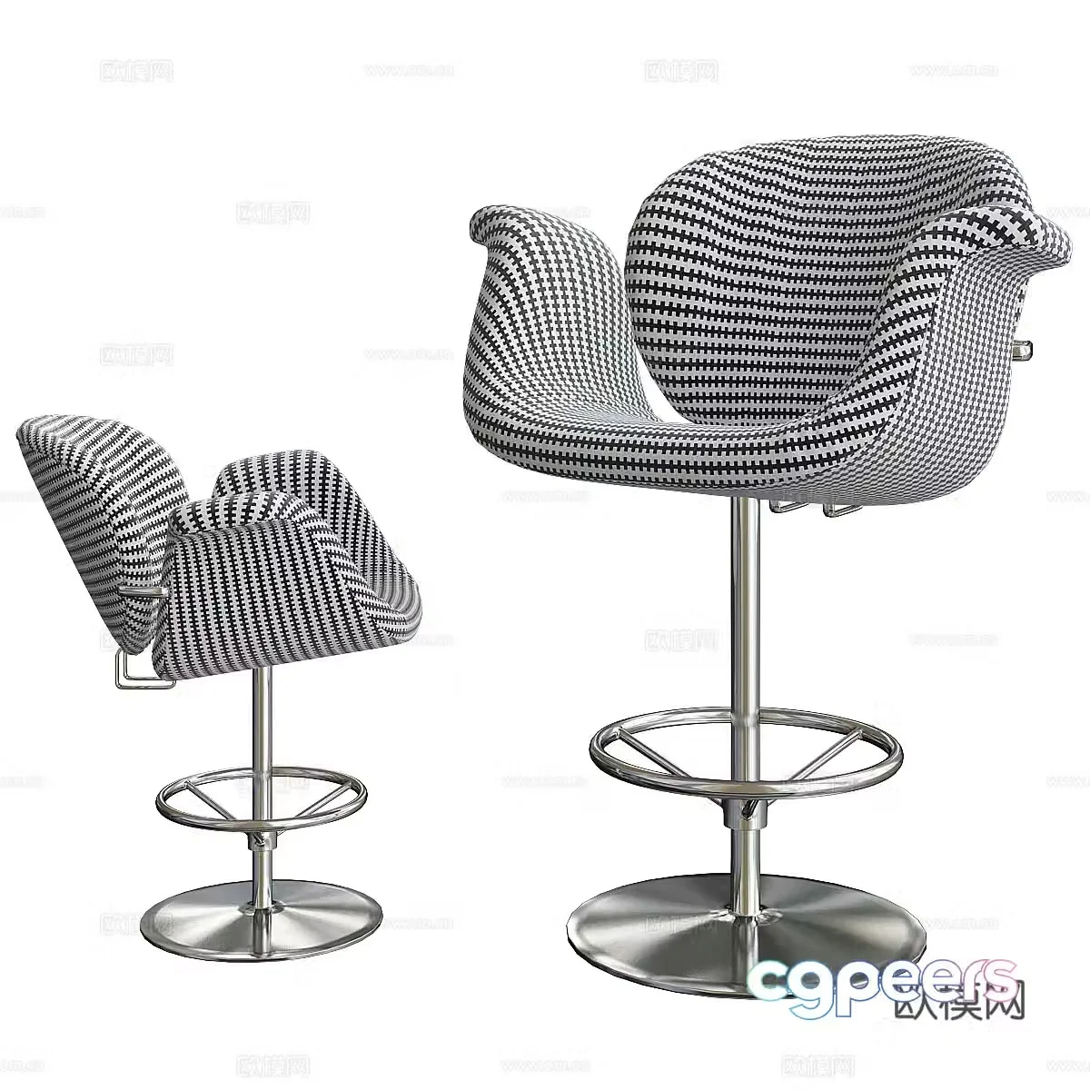 Modern tulip bar chair 3d model