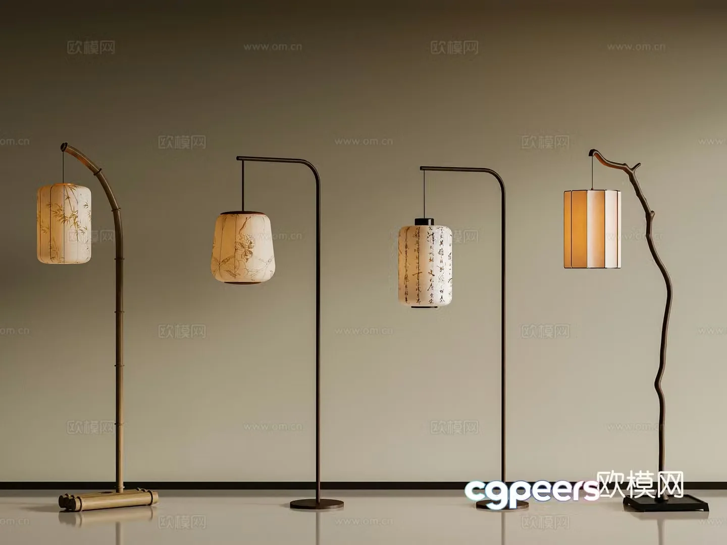 Fishing lamp New Chinese style Chinese style floor lamp Jiji ancient floor lamp Bamboo art wooden floor lamp Middle 3D model