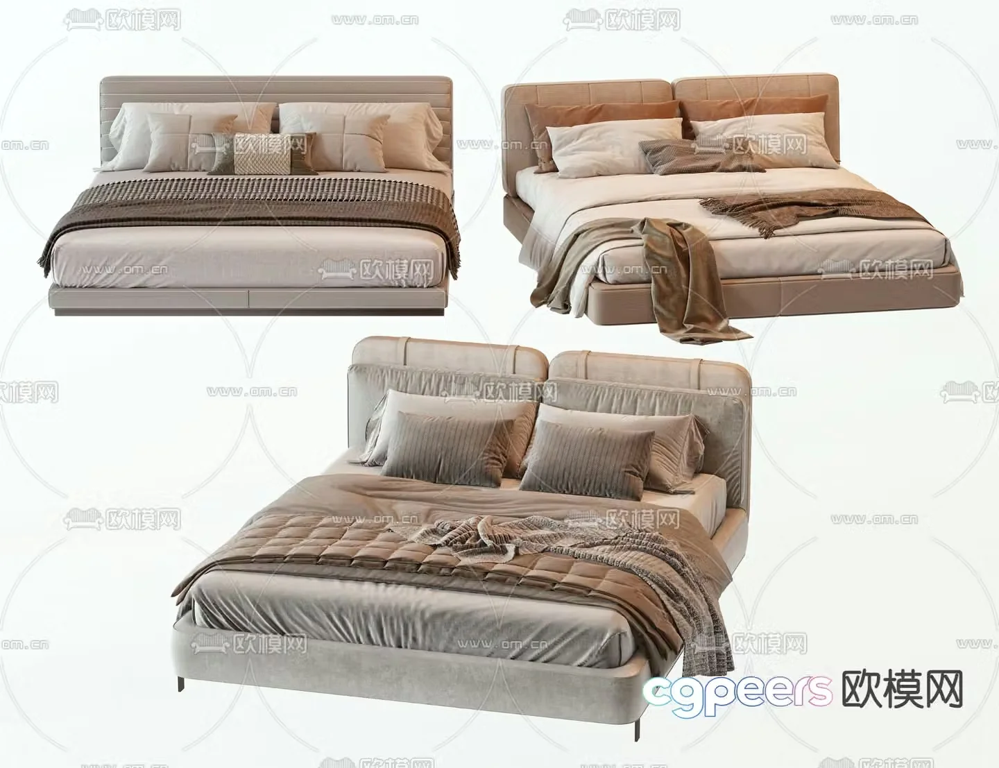 Double bed 3d model