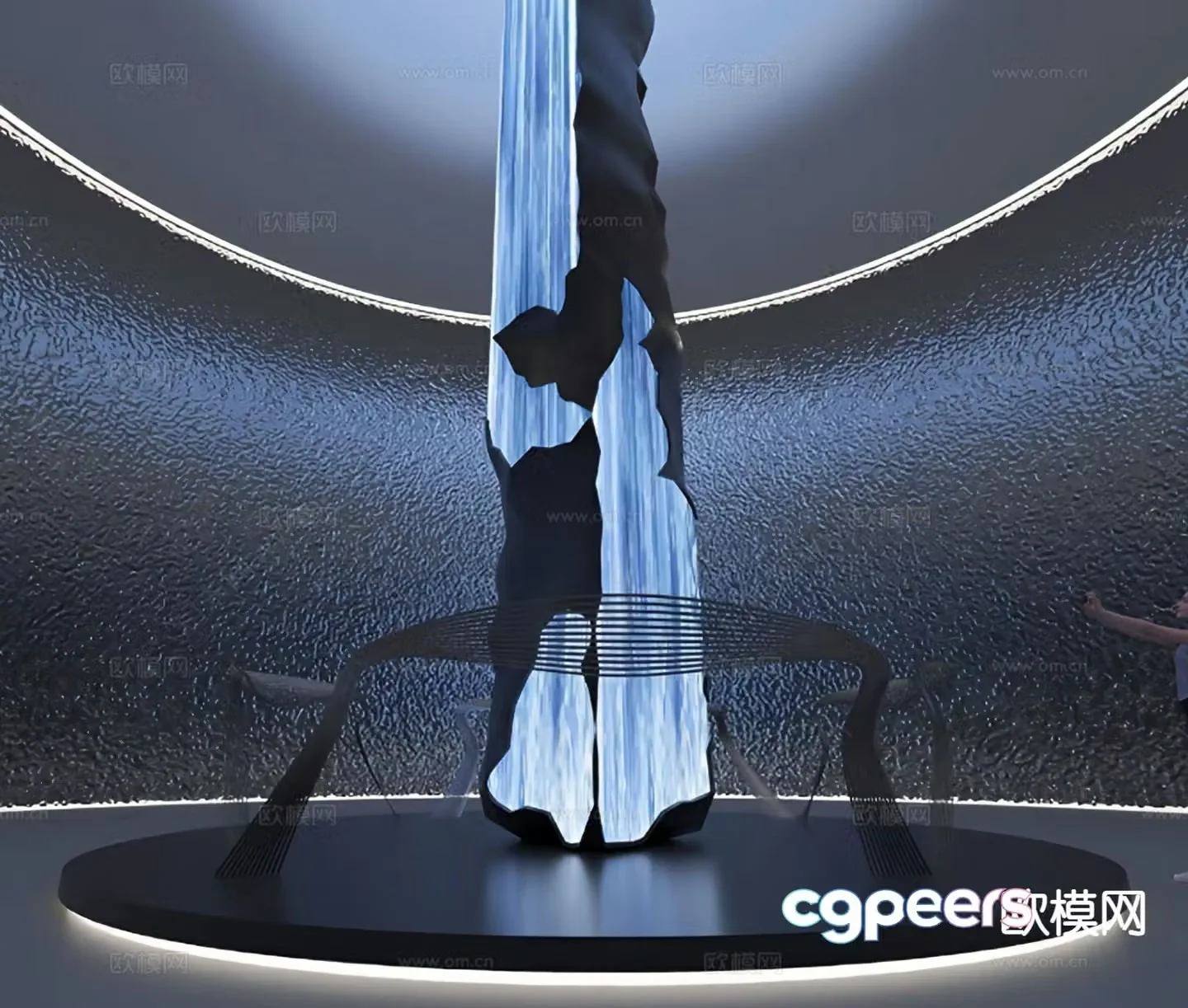 Modern art installation sculpture 3d model