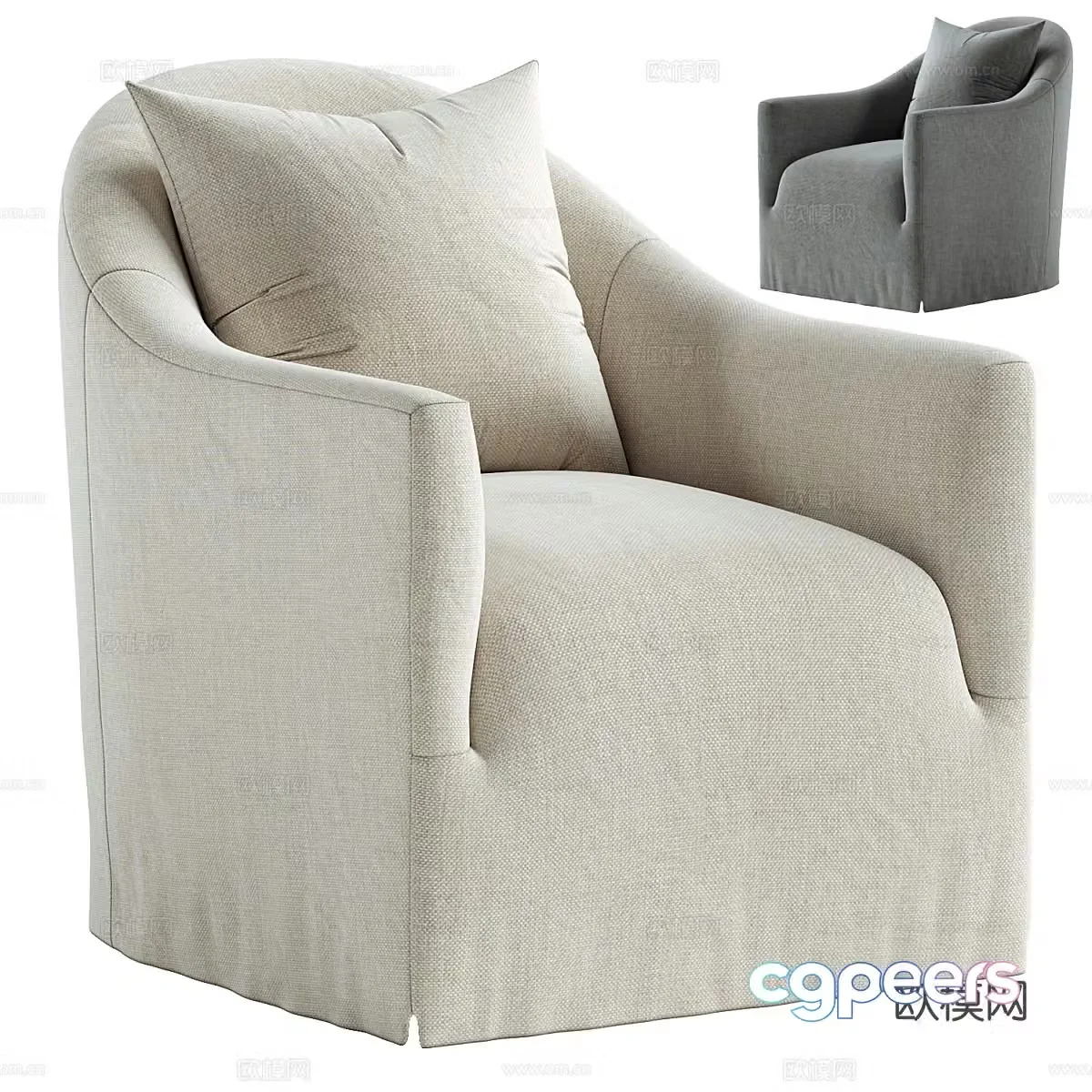 American simple fabric sofa chair 3D model