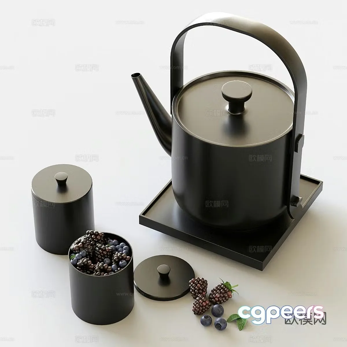 New Chinese tea set 3D model