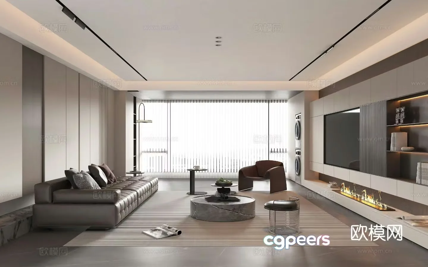 Modern home living room 3d model