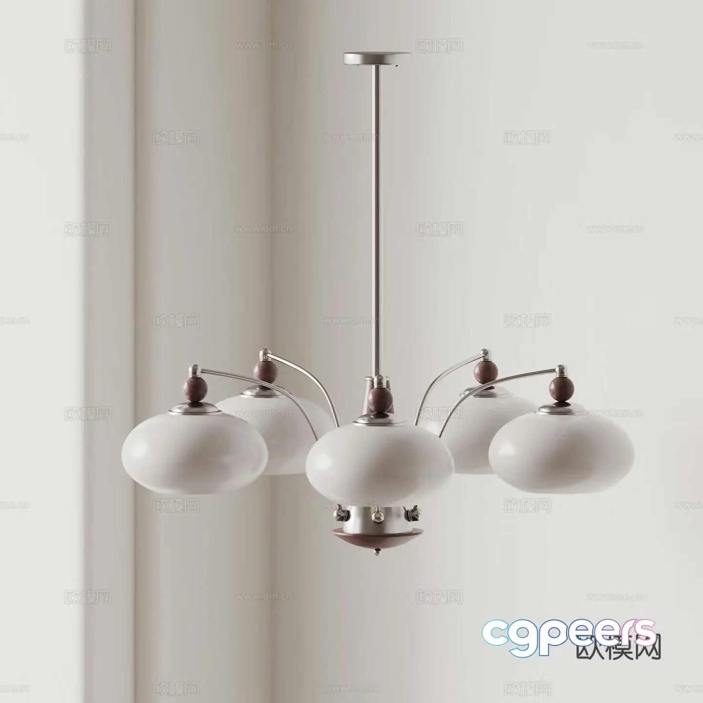 TECTA multi-head chandelier 3d model