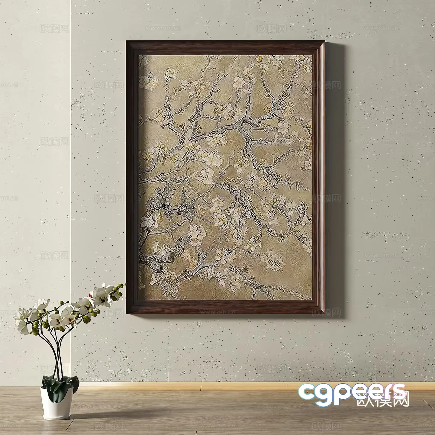 A Framed Picture On A Wall 3D Model – 14943 – VRAY Render