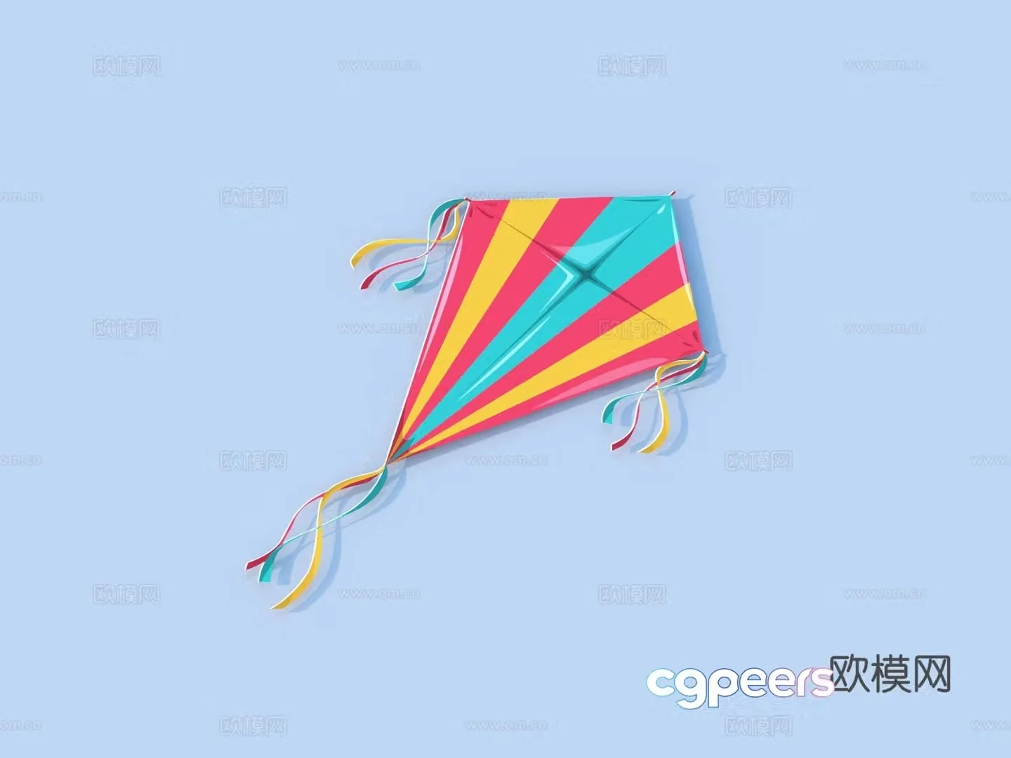 kite toy ornament decoration 3d model