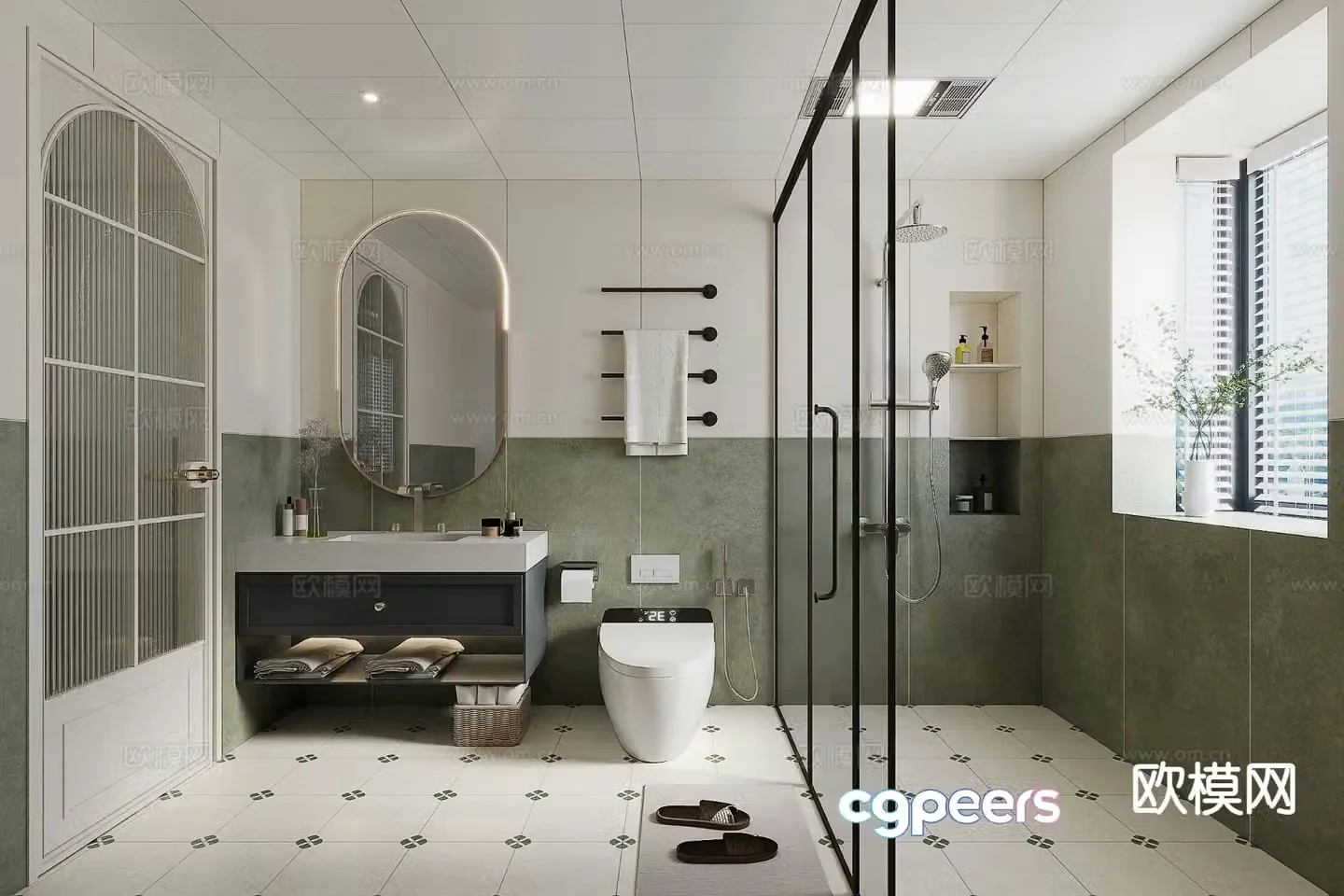 French bathroom bathroom 3d model