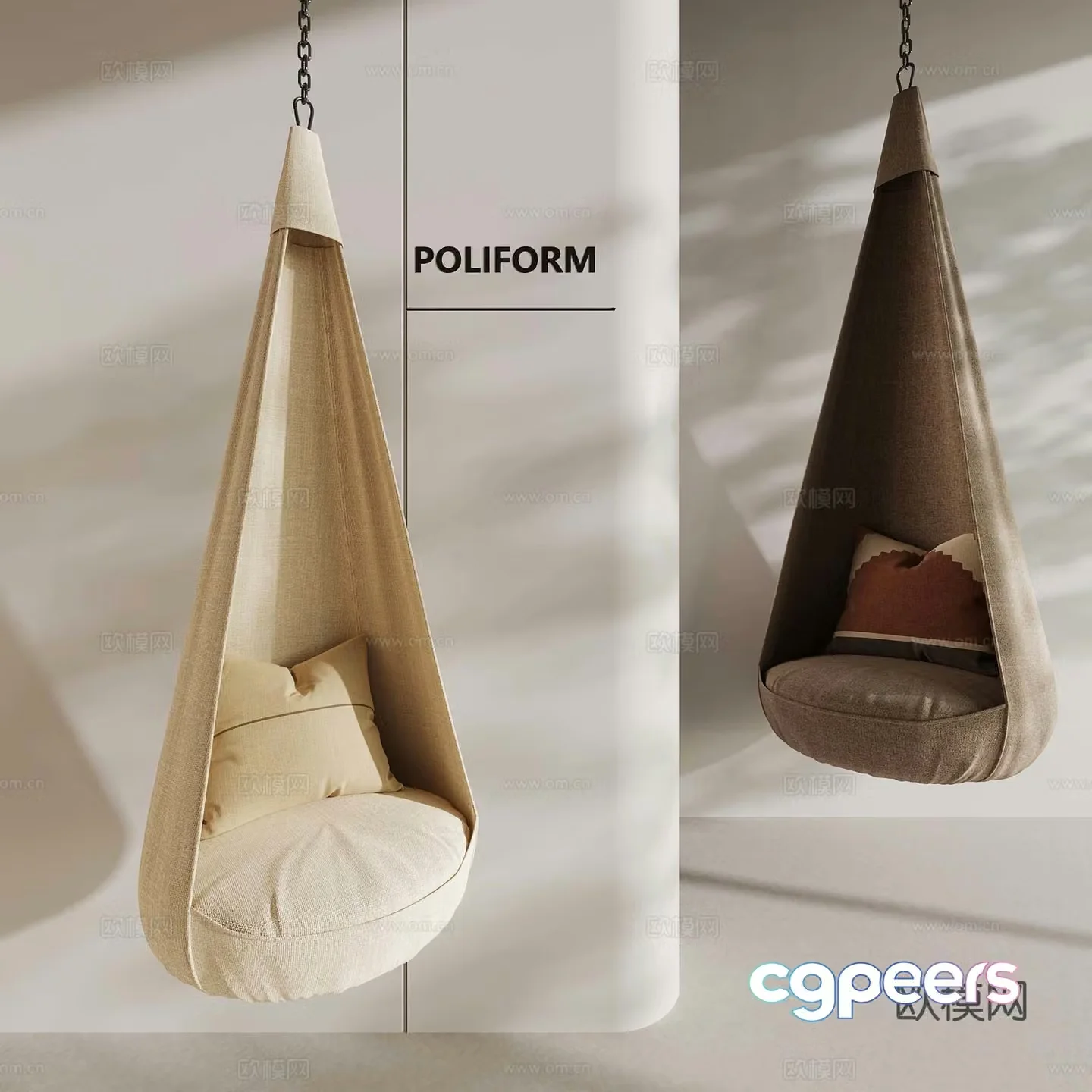 Modern hanging chair Cloth hanging chair 3d model